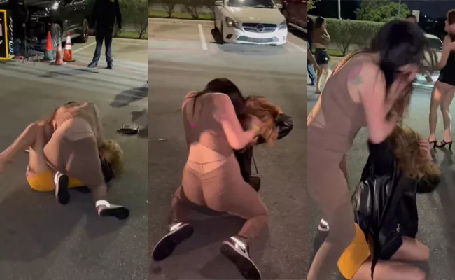 USA: Security Guard Bodyslams Woman To Break Up Violent Fight - Sakshi