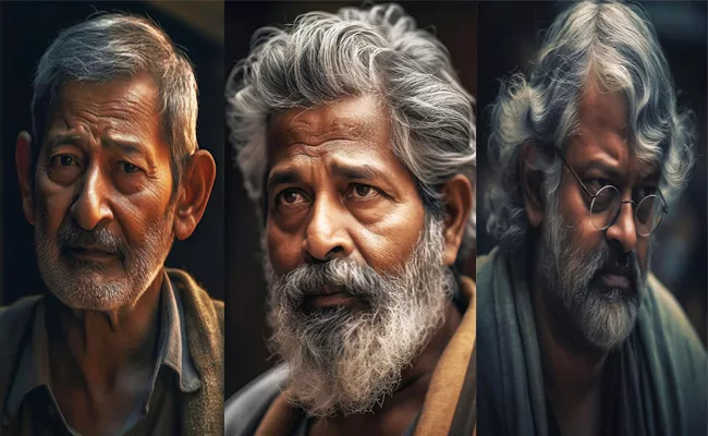 AI artist pics viral allu arjun Prabhas Maheshbabu as elderly men - Sakshi