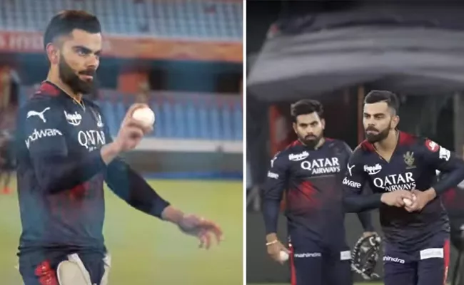 IPL 2023 Virat Kohli Bowls In Nets Beat Glenn Maxwell Watch - Sakshi