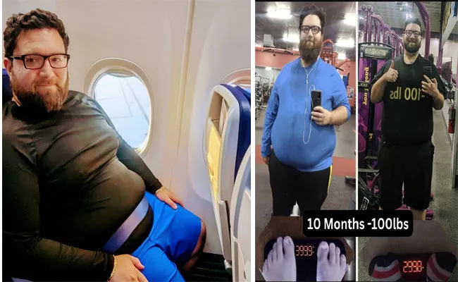 Man Succeed After Losing 100Lbs Now He Can Fly In Flight - Sakshi