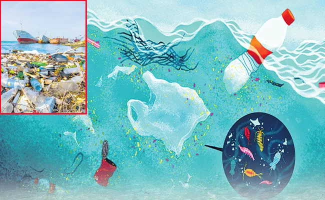 Ten lakh tonnes of plastic waste goes into the ocean every year - Sakshi