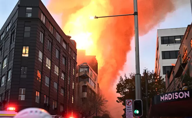 Sydney: Massive Fire Accident Building Goes Flames In Surrey Hills Australia - Sakshi