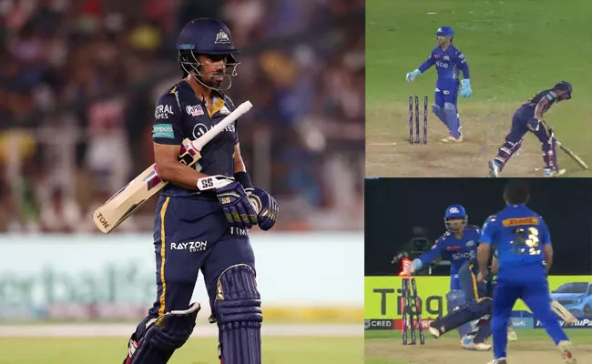 MI Vs GT Q2: Saha Stump-Out In Piyush Chawla Bowling In Wide Ball - Sakshi