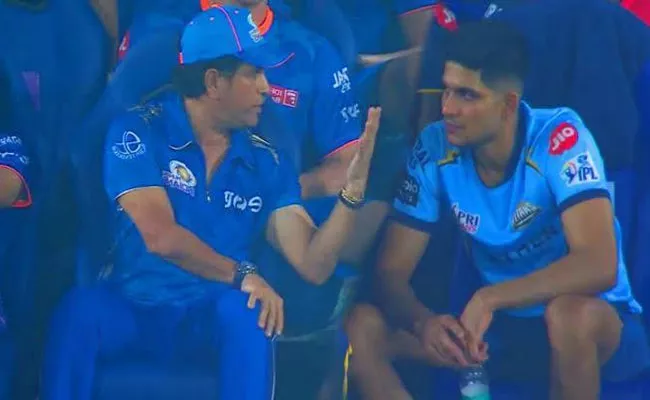 Picture-Shubman Gill Intense-Talk-With Sachin Tendulkar Viral GT Vs MI Q2 - Sakshi