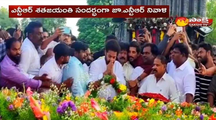 Junior NTR Pays Tribute To NT Rama Rao At NTR Ghat 