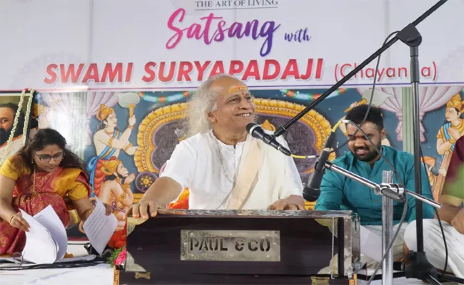 Art of Living Satsang at Karmanghat Dhyananjaneya Swamy Temple - Sakshi