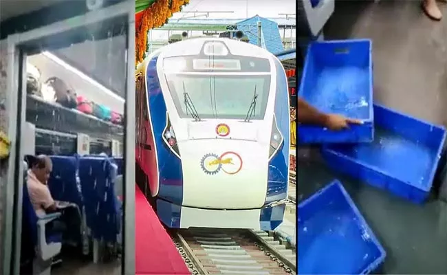 Water Leak In Kerala Vande Bharat Express Video Goes Viral - Sakshi