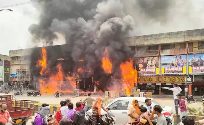 Fire At Commercial Complex In Chhattisgarh Korba - Sakshi