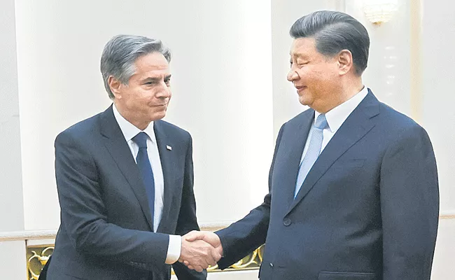 Blinken meets with Xi Jinping in bid to ease China tensions - Sakshi