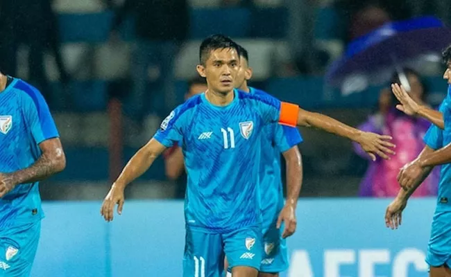 Sunil Chhetri Hat-trick-Become 4h-Highest International Goal-Scorer - Sakshi