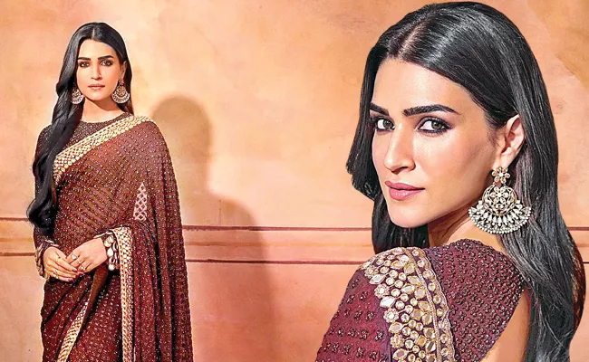 Kriti Sanons Custom Saree For Adipurush Event Is Inspired By Purity Of Sita - Sakshi