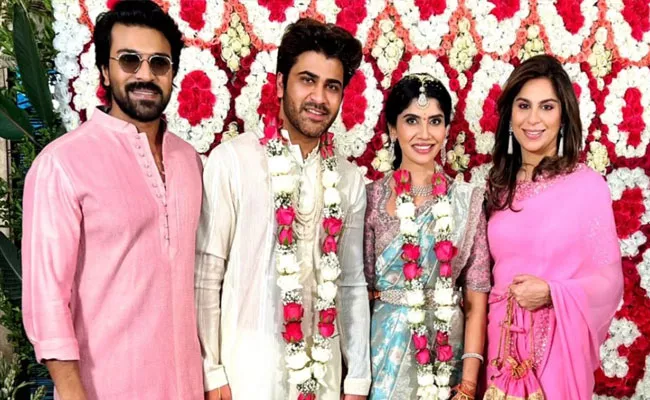 Sharwanand-Rakshita Reddy Sangeet Ram Charan attends Goes Viral - Sakshi