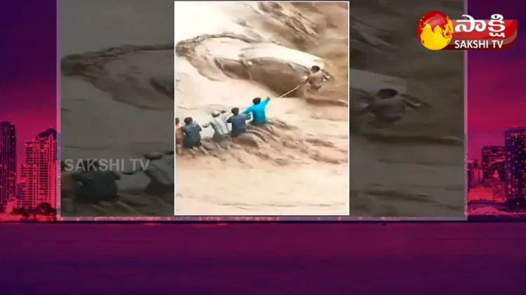 Car Washed Away Due To Heavy Flood In Haryana