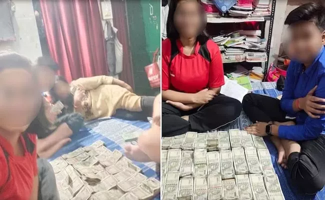 UP Police In Trouble Wife And Children Take Selfie With Currency Notes - Sakshi