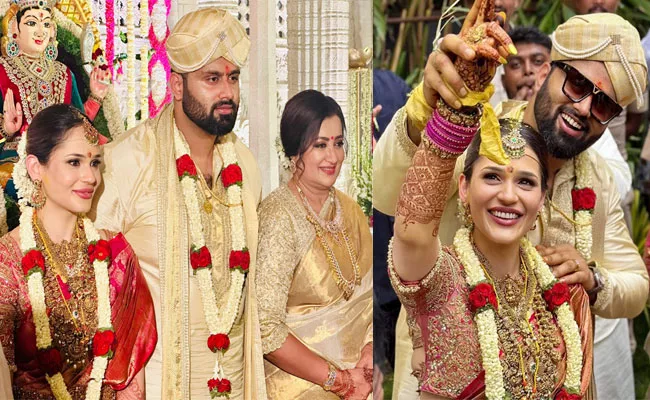 Abishek Ambareesh and Aviva Bidapa Wedding Photos Goes Viral - Sakshi