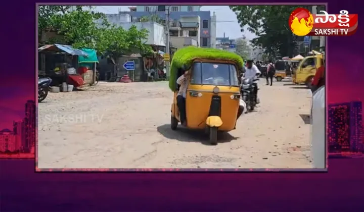 Grass On Auto In Mahabubabad