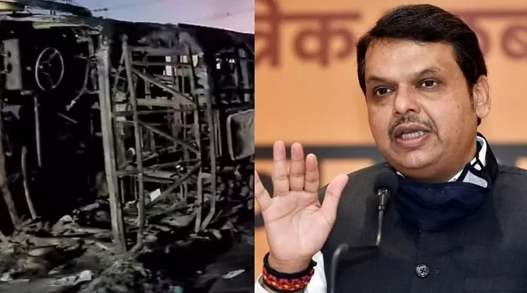 Fadnavis on Maharashtra bus accident Not Right Time For Politics - Sakshi