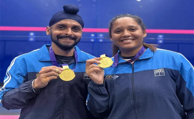 Dipika Pallikal, Harinder Clinch Gold At Asian Mixed Doubles Squash Championships - Sakshi