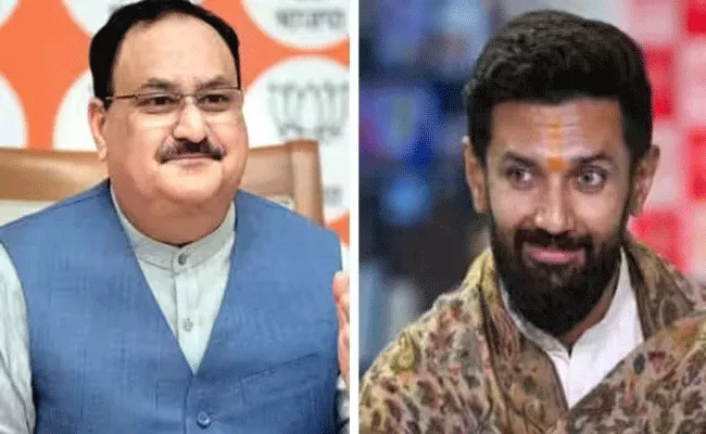 BJP chief JP Nadda writes to Chirag Paswan to join NDA Meet - Sakshi