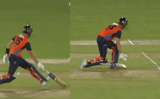 Finn Allens bat gets stuck while running, gets run out in bizarre fashion - Sakshi