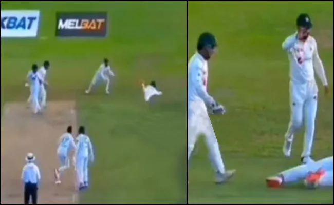 SL VS PAK 1st Test Day 1: Imam Ul Haq Superb Diving Catch Of Samarawickrama - Sakshi