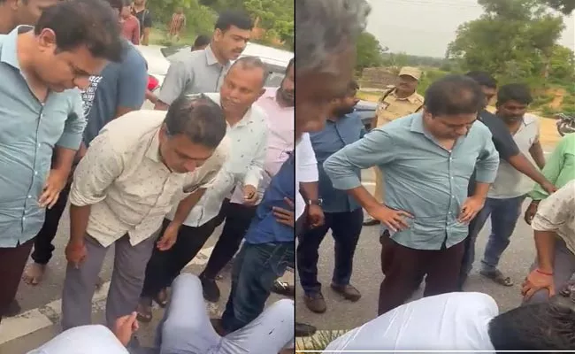 Video: KTR Extends Help to Accident Victims NH44 At Chegunta Mandal - Sakshi