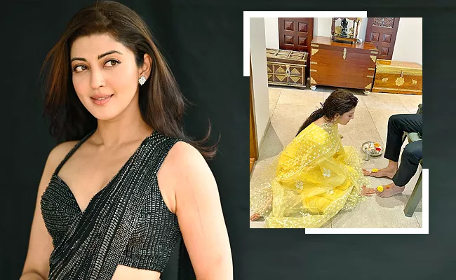 Pranitha Subhash Reacts After Getting Trolled For Touching Husband Feet - Sakshi