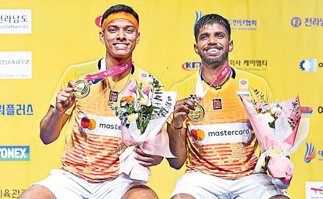 Satwik Sairaj and Chirag Shetty won the title of Korea Open - Sakshi