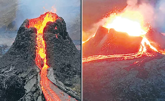 A baby volcano on the Reykjanes Peninsula - Sakshi