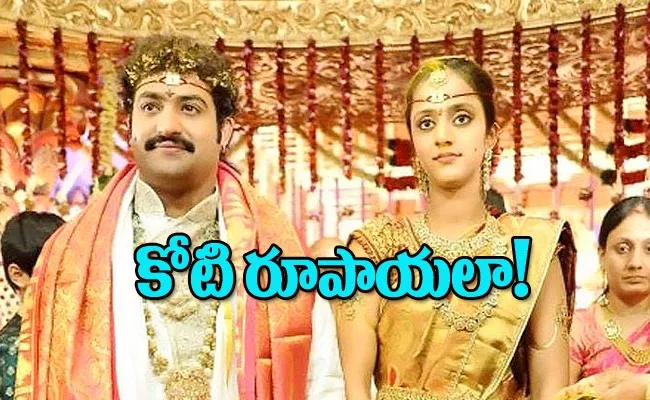  Jr NTR wife Lakshmi Pranathi wore Rs 1 crore saree for their wedding - Sakshi