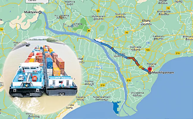 Transport of cargo to ports by canals - Sakshi