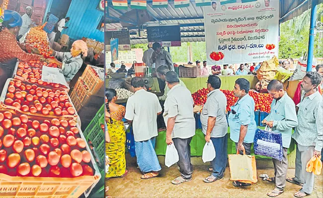 Tomato sales on subsidy in the state for month - Sakshi