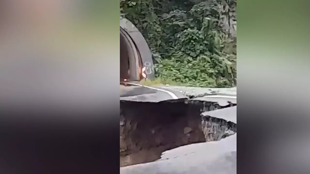 Highway Road Collapses Terrifying Video Goes Viral