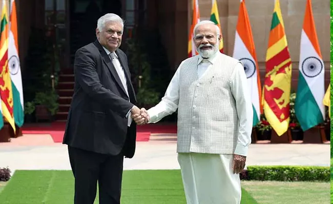 Srilanka President Ranil Vikram Singhe Meet With PM Modi - Sakshi