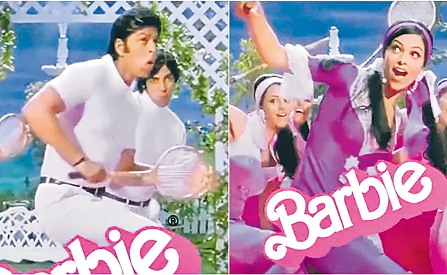 Om Shanti Om Shah Rukh Khan, Deepika Padukone play badminton in the Barbie World - Sakshi