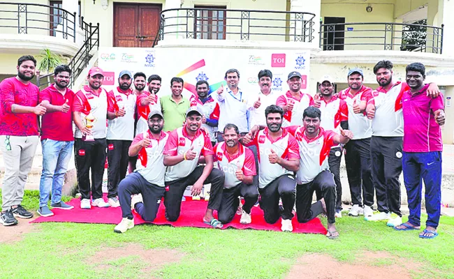 Singareni team for NMDC Cricket Trophy final - Sakshi