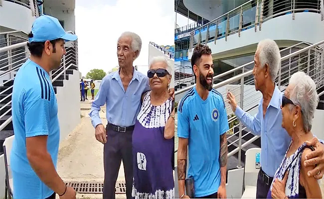 Virat Kohli-Rohit Sharma Meets West Indies Legend Garry Sobers Viral - Sakshi