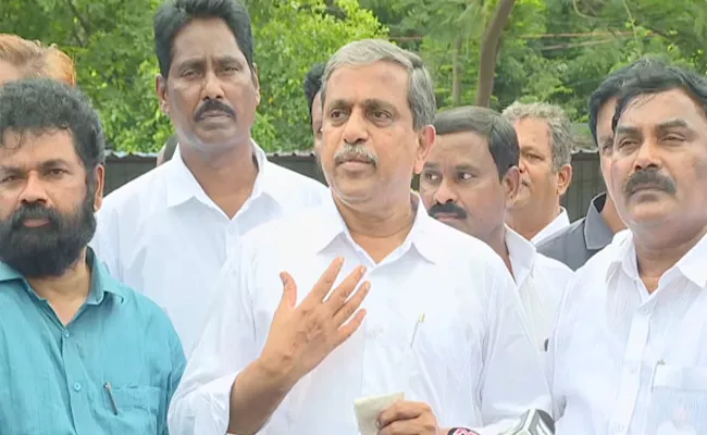 Sajjala And Merugu Nagarjuna Inspecting Ambedkar Statue Works In Vijayawada - Sakshi