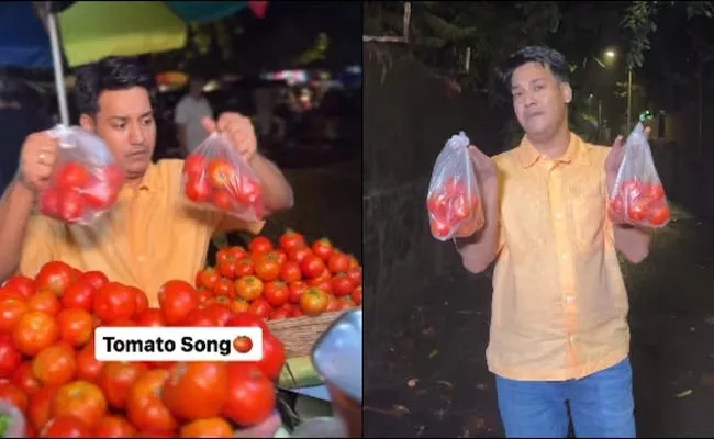 Khushaal Parody Song On Tomato Price Hike Video Viral - Sakshi