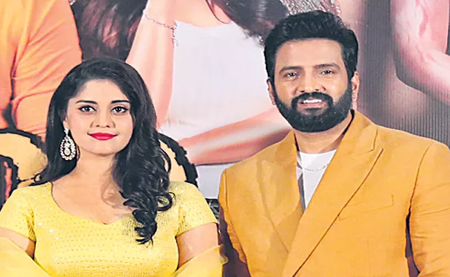 santhanam and surbhi DD Returns Press Meet - Sakshi