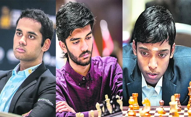 Arjun, Gukesh, Pragnananda in quarters - Sakshi