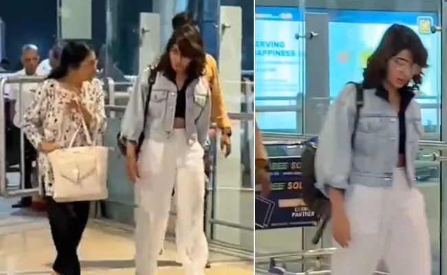 Samantha Went USA With Her Mother, Airport Video Goes Viral - Sakshi