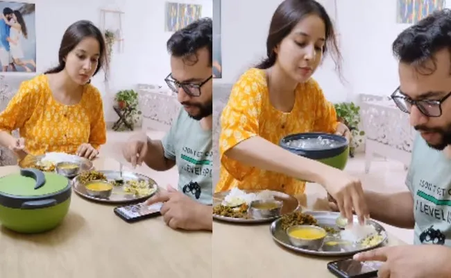 Husband Ask Wife Giving Up Her Food Video Goes Viral - Sakshi