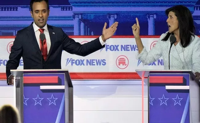 Two Indian Origin Candidates Clash In US Republican Presidential Debate - Sakshi