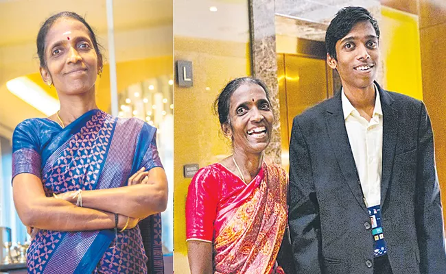 Chess World Cup Final 2023: Beaming picture of R Praggnanandhaa mother Nagalakshmi  - Sakshi