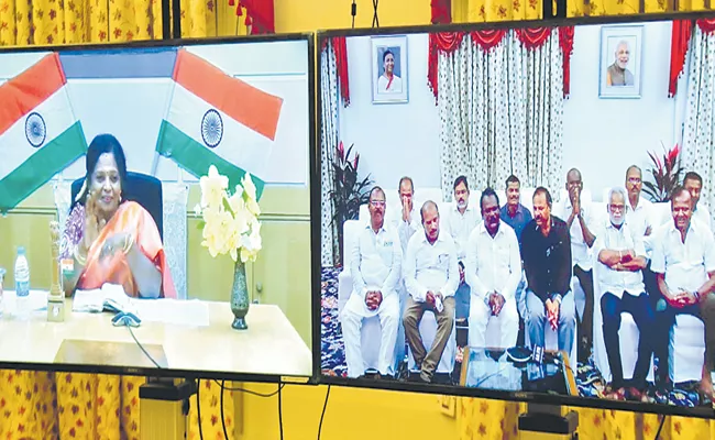 Governor in virtual meeting with Rmika JAC Mazdoor Union - Sakshi