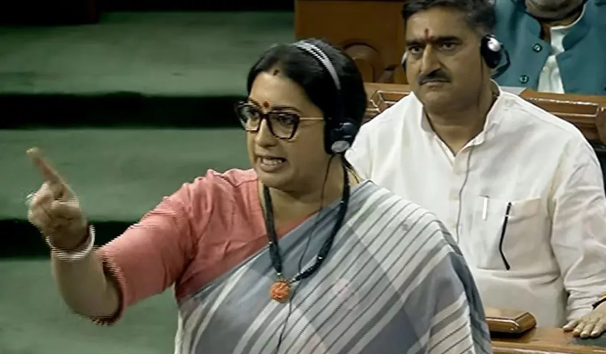 Central Minister Smriti Irani Strong Counter To Rahul Gandhi Comments - Sakshi