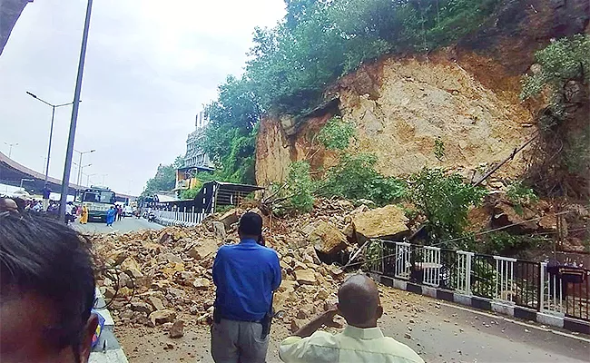 Ruined Cliffs Below Indrakiladri - Sakshi