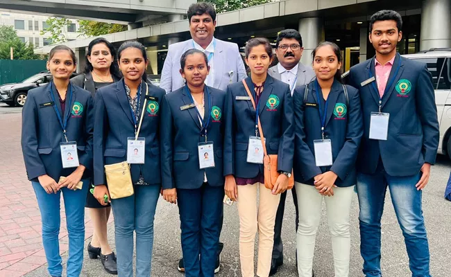 Andhra Pradesh Govt School Students In UN Conference - Sakshi