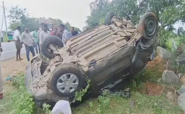 Speeding Car Hits Bike Road accident At Chintapalli Nalgonda  - Sakshi